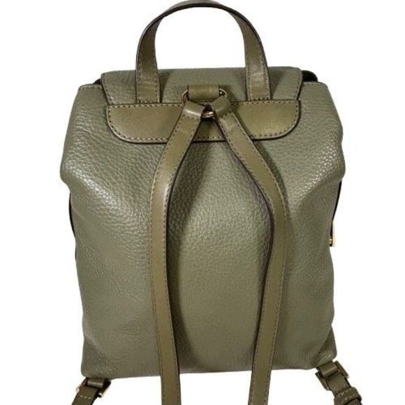 MICHAEL KORS MK Raven Pebble Leather Medium Backpack Handbag Olive Green $328 - Picture 6 of 16